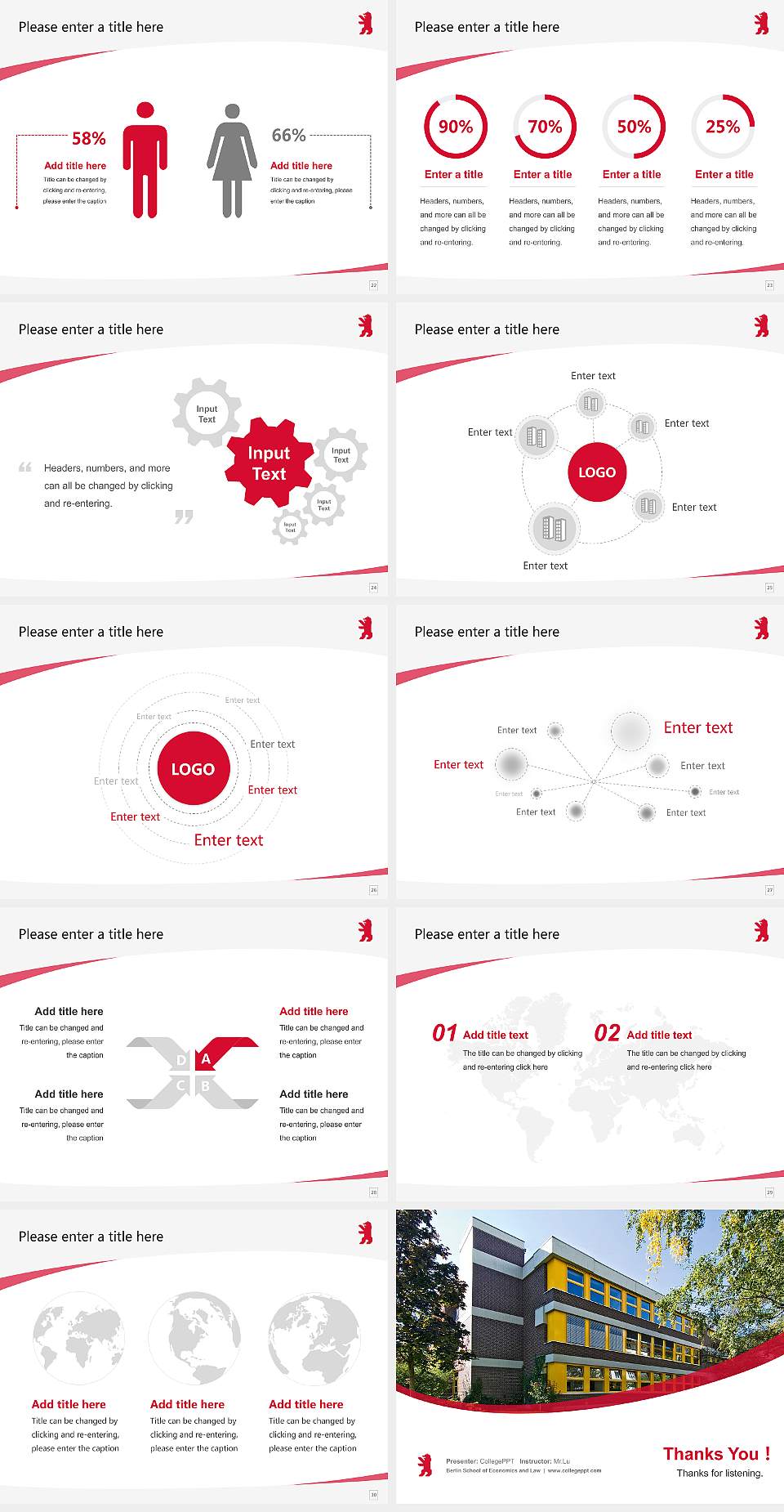 Berlin School of Economics and Law Course/Courseware Creation PPT Template4:3 ratio PPT effect preview image4