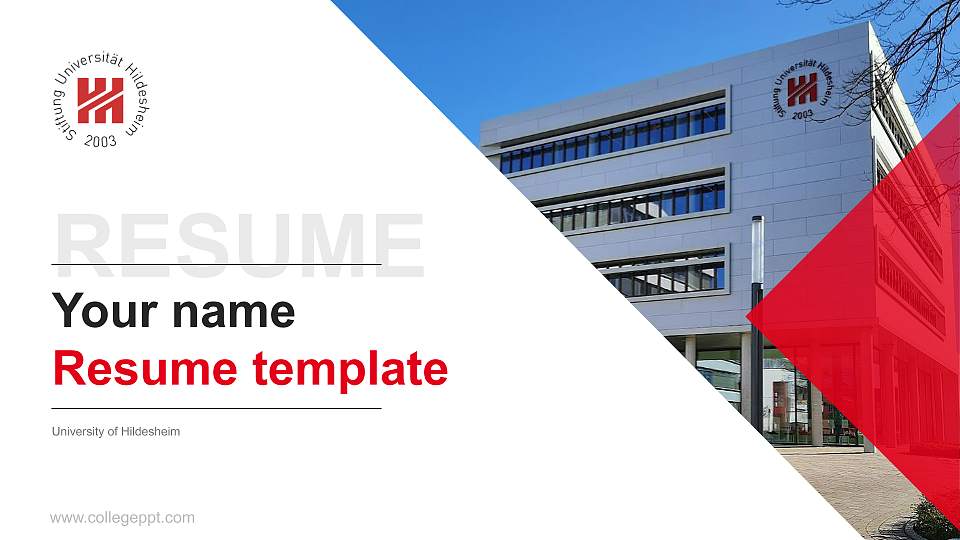 University of Hildesheim Resume PPT Template16:9 ratio PPT effect preview image