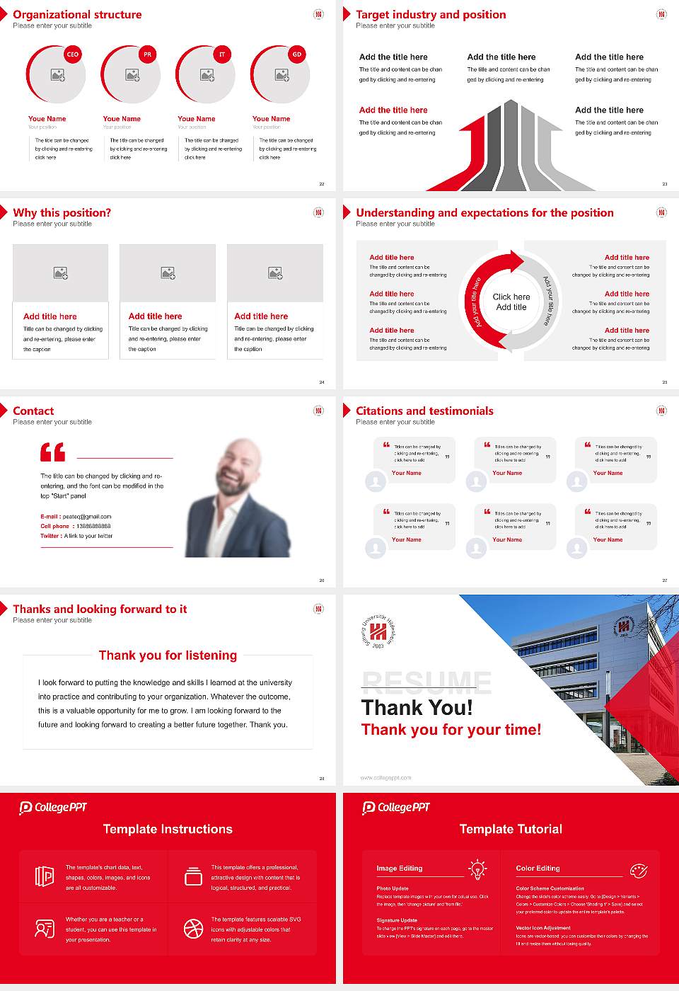 University of Hildesheim Resume PPT Template16:9 ratio PPT effect preview image4