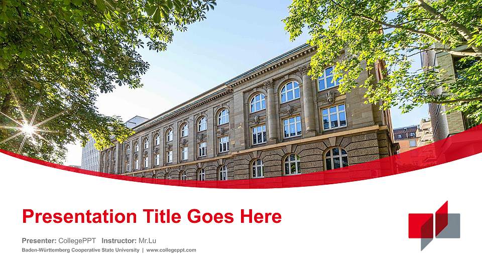 Baden-Württemberg Cooperative State University Course/Courseware Creation PPT Template16:9 ratio PPT effect preview image