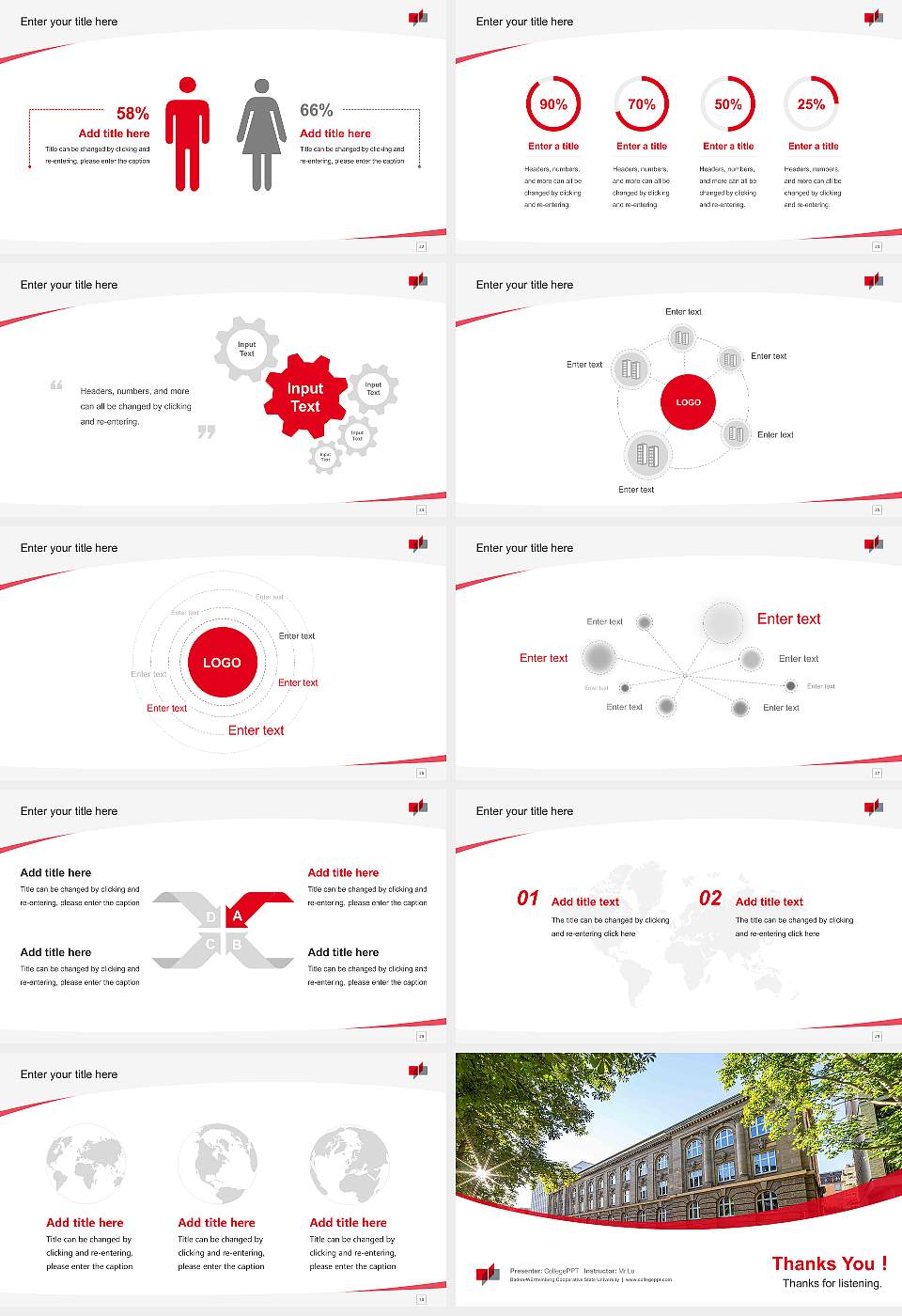 Baden-Württemberg Cooperative State University Course/Courseware Creation PPT Template16:9 ratio PPT effect preview image4