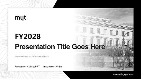 University of Music and Performing Arts Munich Academic Presentation/Research Findings Report PPT Template