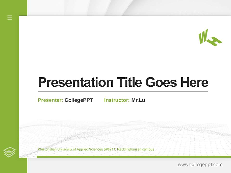 Westphalian University of Applied Sciences – Recklinghausen campus Thesis Proposal/Graduation Defense PPT Template4:3 ratio PPT effect preview image5