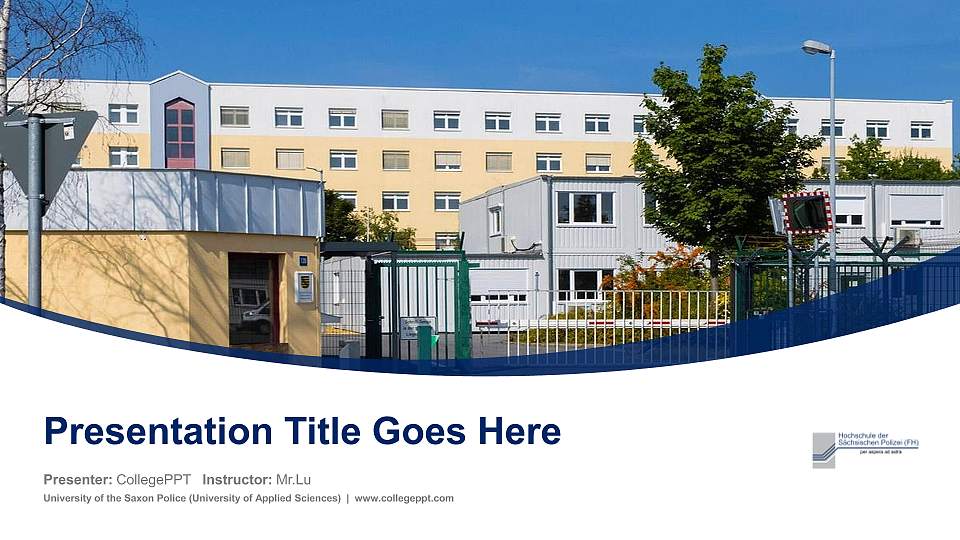 University of the Saxon Police (University of Applied Sciences) Course/Courseware Creation PPT Template16:9 ratio PPT effect preview image