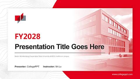 Baden-Württemberg Cooperative State University – Heilbronn campus Academic Presentation/Research Findings Report PPT Template