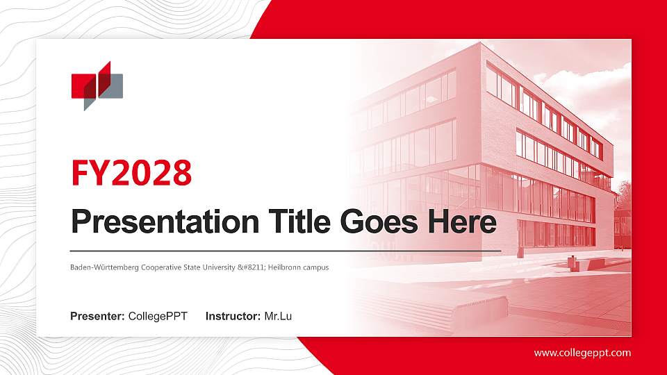 Baden-Württemberg Cooperative State University – Heilbronn campus Academic Presentation/Research Findings Report PPT Template16:9 ratio PPT effect preview image