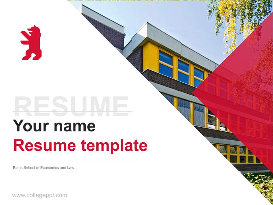 Berlin School of Economics and Law Resume PPT Template4:3 ratio PPT effect preview image5