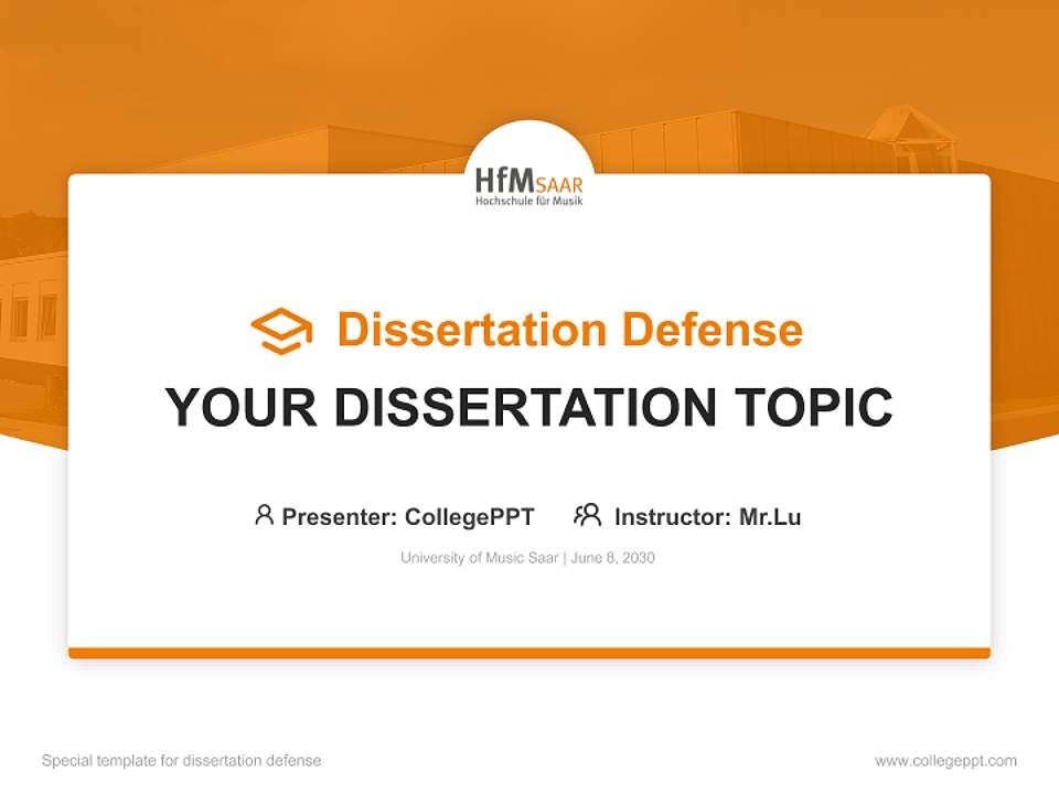 University of Music Saar Graduation Thesis Defense PPT Template4:3 ratio PPT effect preview image7