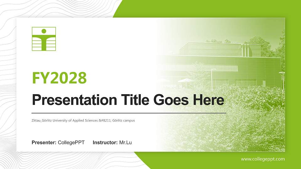 Zittau_Görlitz University of Applied Sciences – Görlitz campus Academic Presentation/Research Findings Report PPT Template16:9 ratio PPT effect preview image