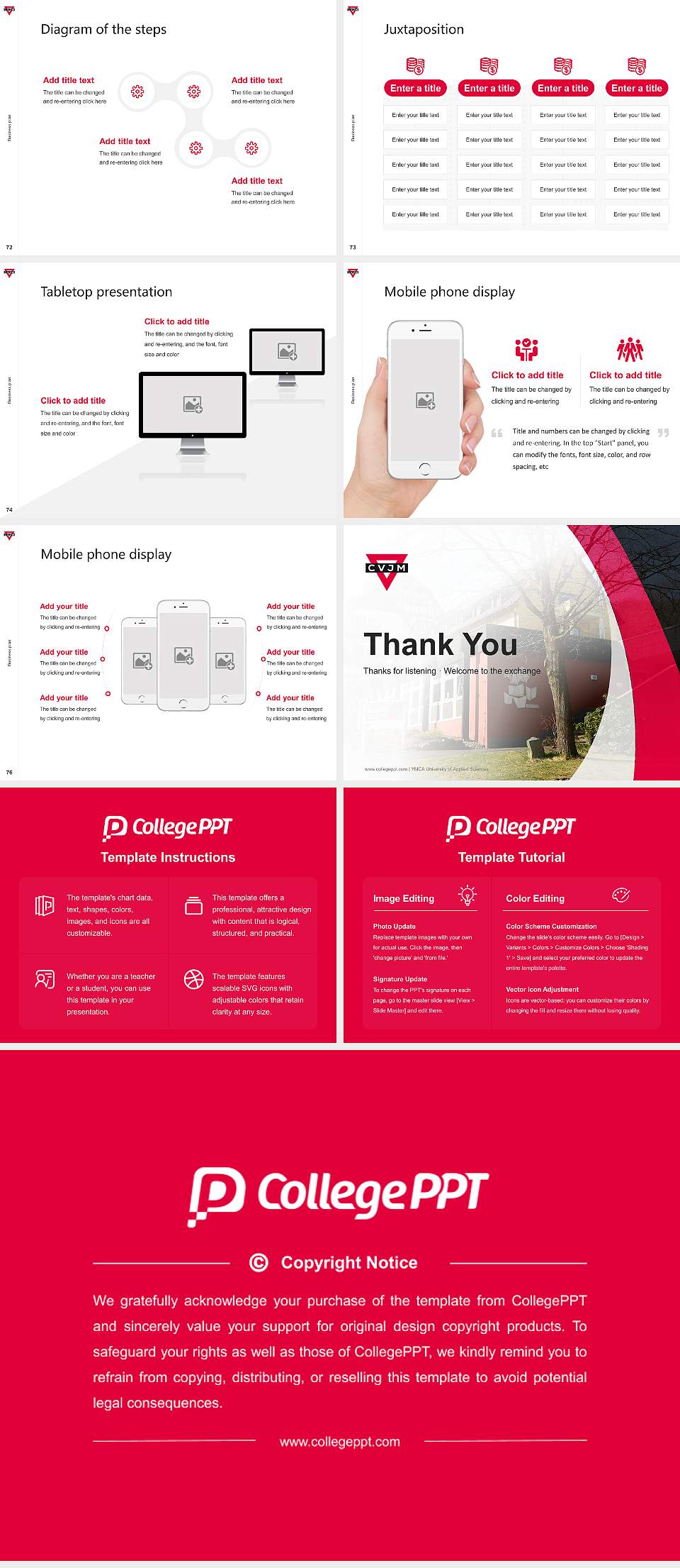 YMCA University of Applied Sciences Competition/Entrepreneurship Contest PPT Template4:3 ratio PPT effect preview image9