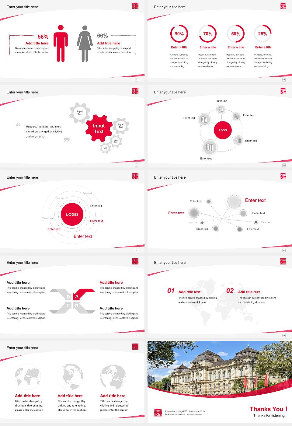 Berlin University of the Arts Course/Courseware Creation PPT Template16:9 ratio PPT effect preview image4