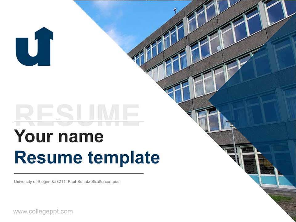 University of Siegen – Paul-Bonatz-Straße campus Resume PPT Template4:3 ratio PPT effect preview image5