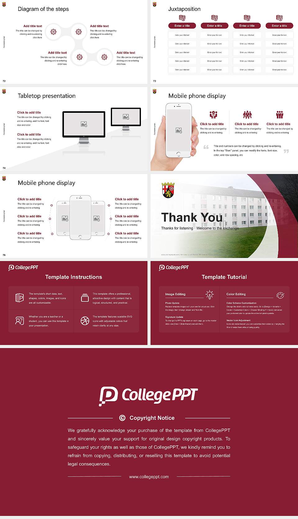 University of Police Rhineland-Palatinate Competition/Entrepreneurship Contest PPT Template16:9 ratio PPT effect preview image9