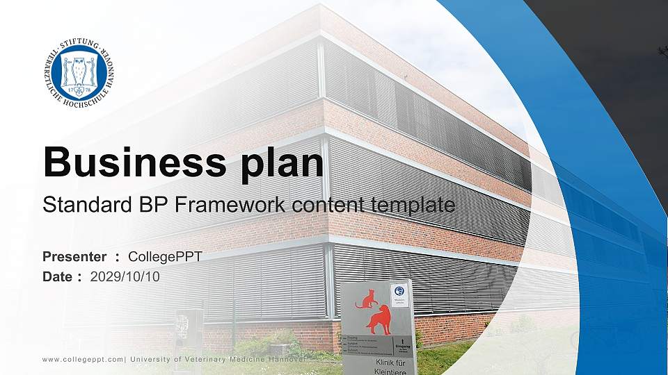 University of Veterinary Medicine Hannover Competition/Entrepreneurship Contest PPT Template16:9 ratio PPT effect preview image