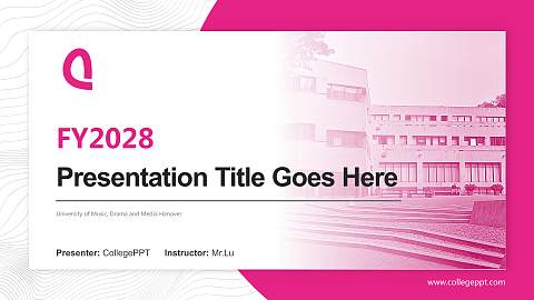 University of Music, Drama and Media Hanover Academic Presentation/Research Findings Report PPT Template