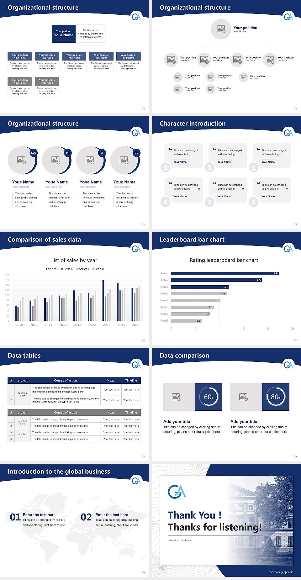 University of Göttingen Academic Presentation/Research Findings Report PPT Template4:3 ratio PPT effect preview image4