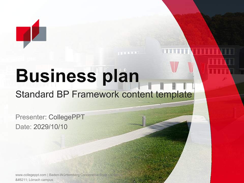 Baden-Württemberg Cooperative State University – Lörrach campus Competition/Entrepreneurship Contest PPT Template4:3 ratio PPT effect preview image9