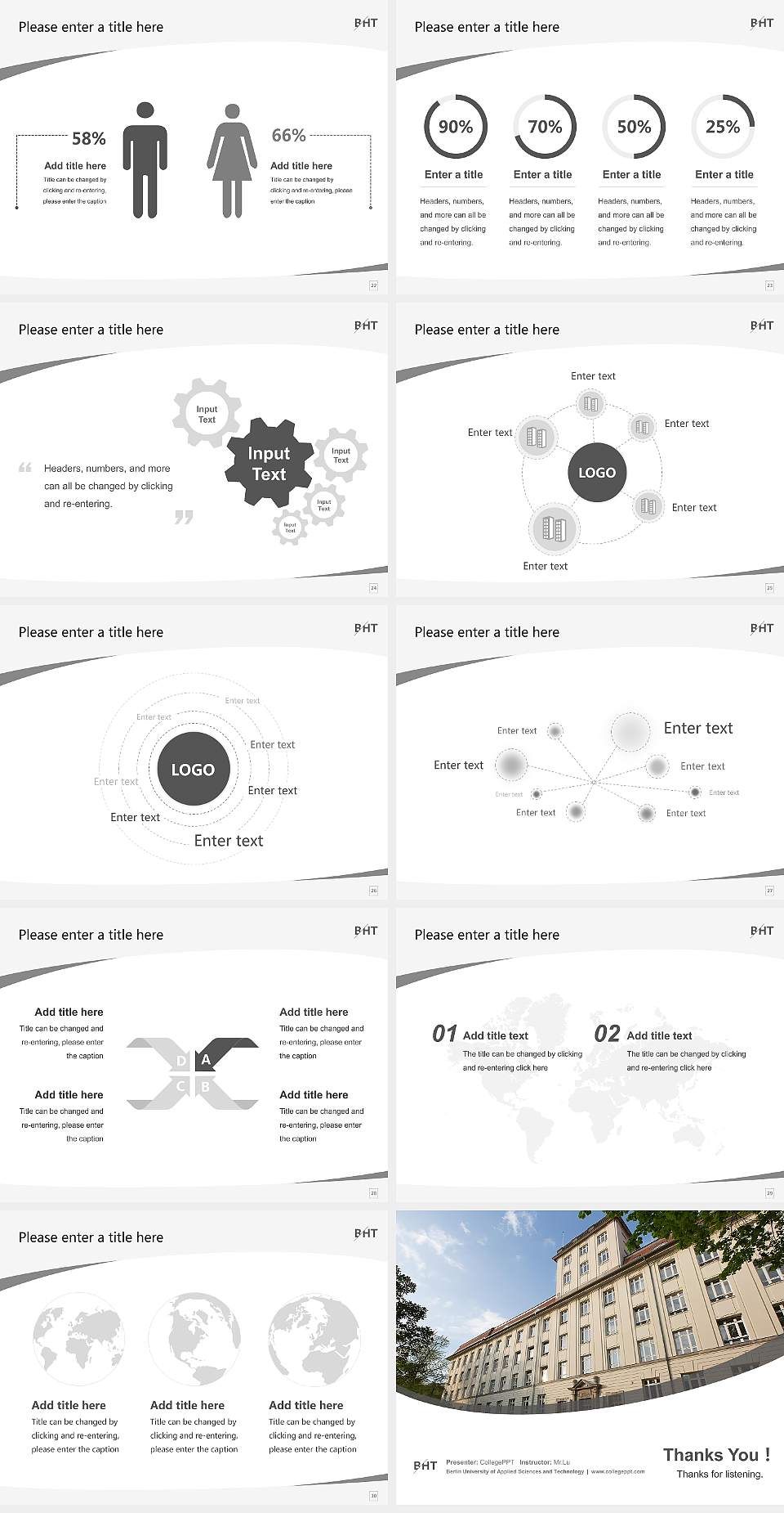 Berlin University of Applied Sciences and Technology Course/Courseware Creation PPT Template4:3 ratio PPT effect preview image4
