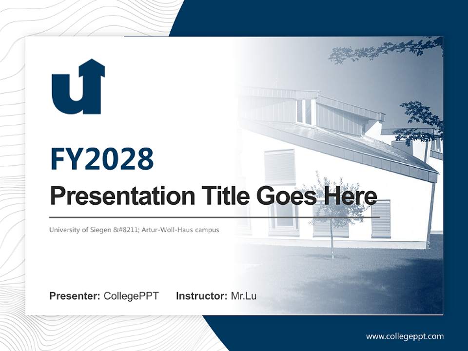 University of Siegen – Artur-Woll-Haus campus Academic Presentation/Research Findings Report PPT Template4:3 ratio PPT effect preview image5