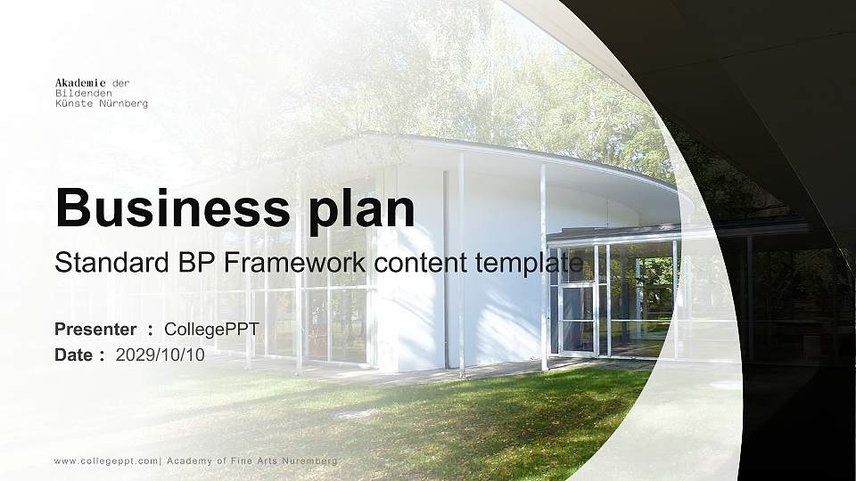 Academy of Fine Arts Nuremberg Competition/Entrepreneurship Contest PPT Template16:9 ratio PPT effect preview image