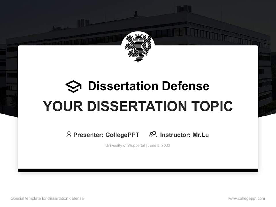 University of Wuppertal Graduation Thesis Defense PPT Template4:3 ratio PPT effect preview image7
