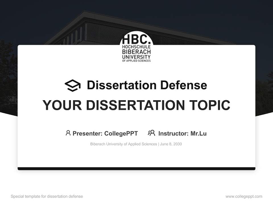 Biberach University of Applied Sciences Graduation Thesis Defense PPT Template4:3 ratio PPT effect preview image7