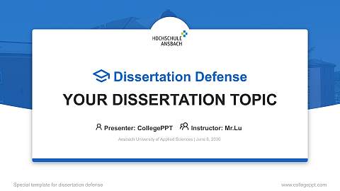 Ansbach University of Applied Sciences Graduation Thesis Defense PPT Template