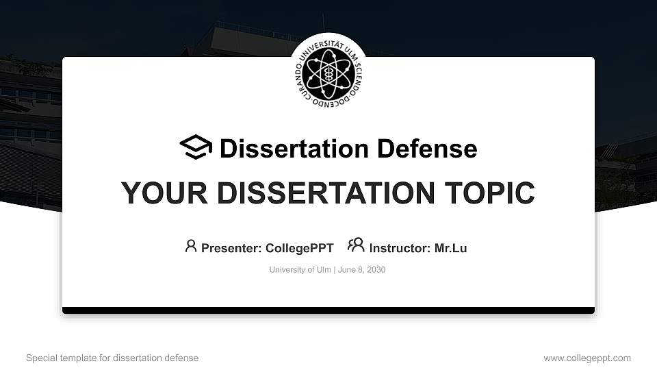 University of Ulm Graduation Thesis Defense PPT Template16:9 ratio PPT effect preview image