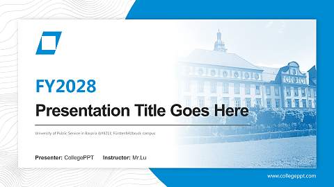 University of Public Service in Bavaria – Fürstenfeldbruck campus Academic Presentation/Research Findings Report PPT Template