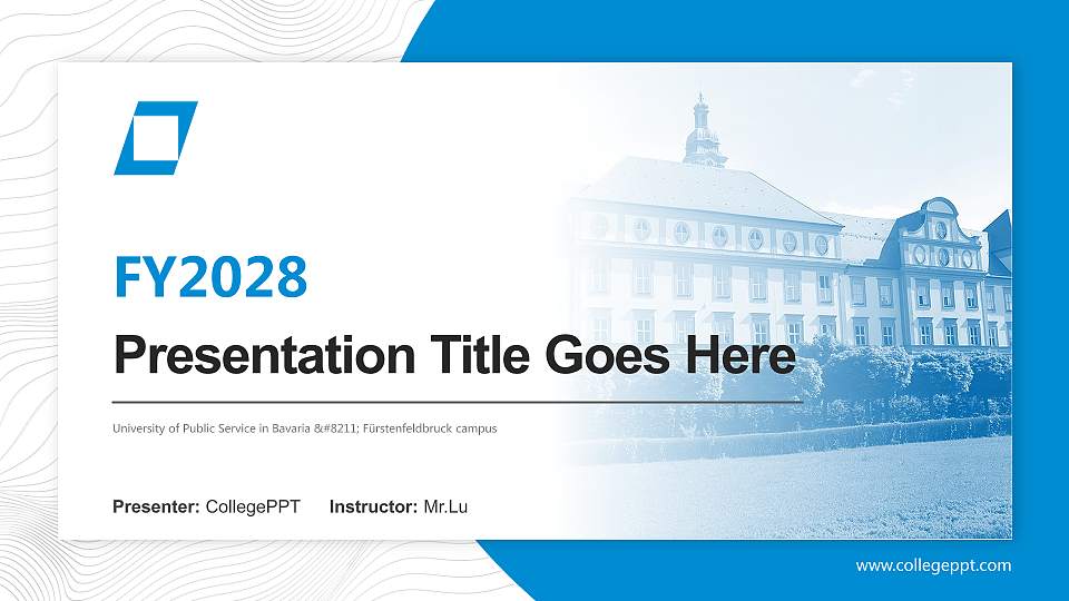 University of Public Service in Bavaria – Fürstenfeldbruck campus Academic Presentation/Research Findings Report PPT Template16:9 ratio PPT effect preview image