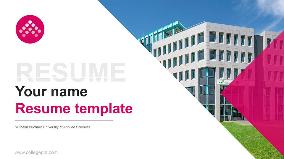 Wilhelm Büchner University of Applied Sciences Resume PPT Template16:9 ratio PPT effect preview image
