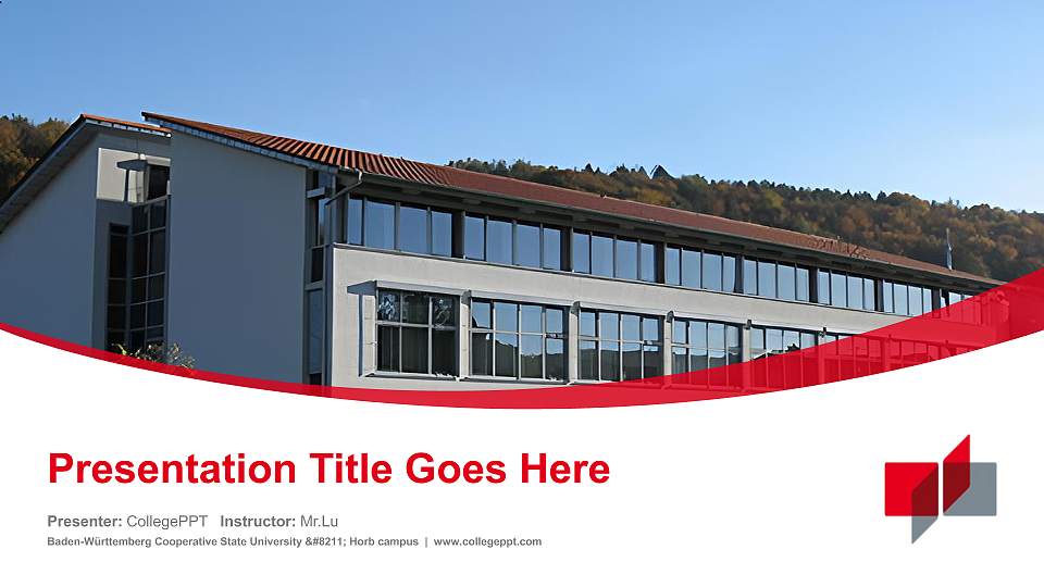 Baden-Württemberg Cooperative State University – Horb campus Course/Courseware Creation PPT Template16:9 ratio PPT effect preview image