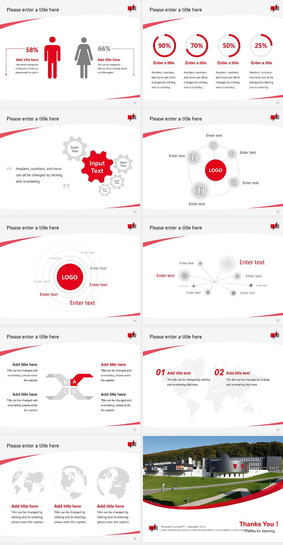 Baden-Württemberg Cooperative State University – Lörrach campus Course/Courseware Creation PPT Template4:3 ratio PPT effect preview image4