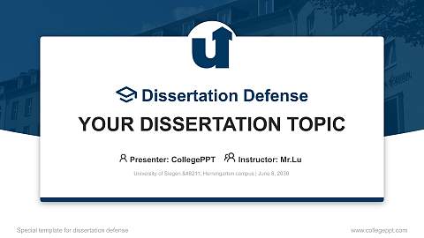 University of Siegen – Herrengarten campus Graduation Thesis Defense PPT Template