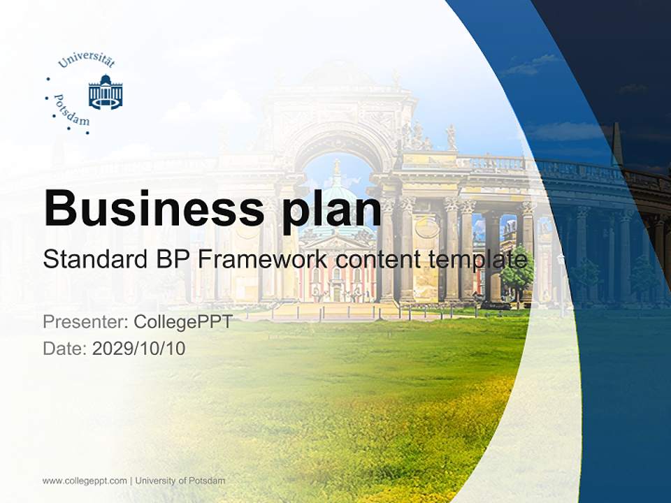 University of Potsdam Competition/Entrepreneurship Contest PPT Template4:3 ratio PPT effect preview image9