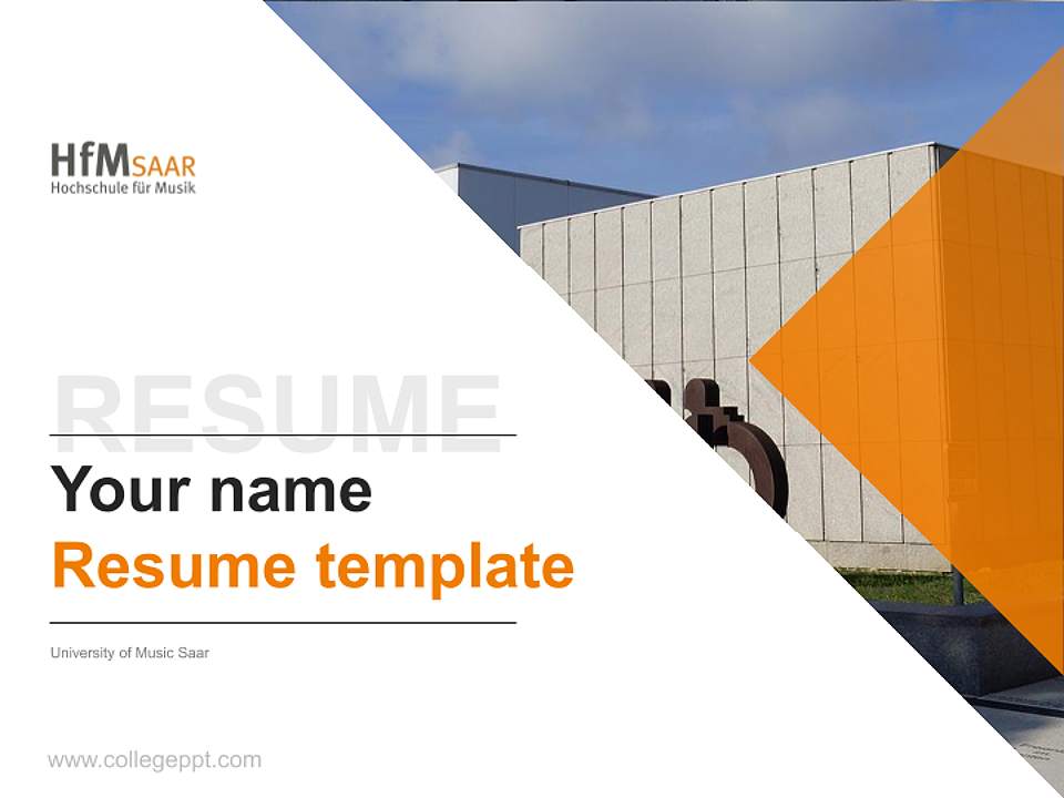 University of Music Saar Resume PPT Template4:3 ratio PPT effect preview image5