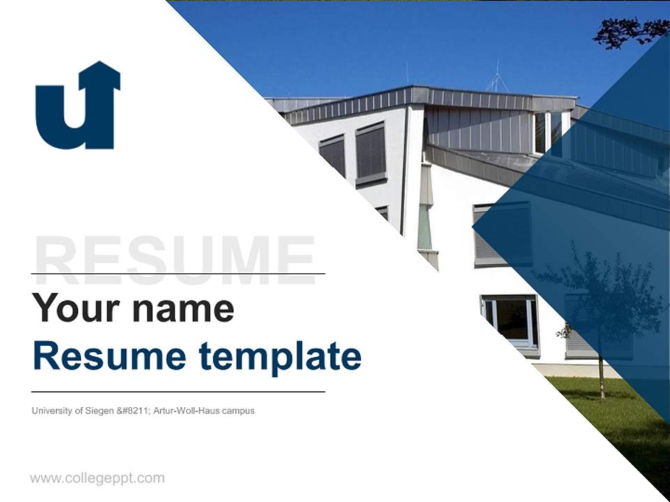 University of Siegen – Artur-Woll-Haus campus Resume PPT Template4:3 ratio PPT effect preview image1