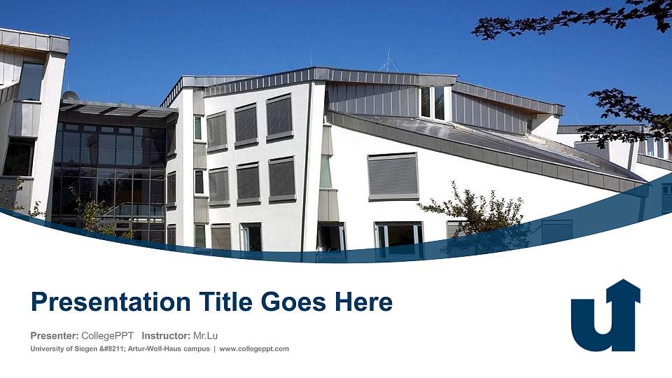 University of Siegen – Artur-Woll-Haus campus Course/Courseware Creation PPT Template16:9 ratio PPT effect preview image