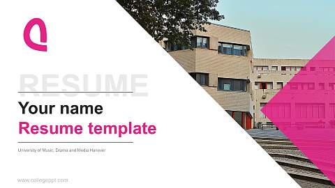University of Music, Drama and Media Hanover Resume PPT Template