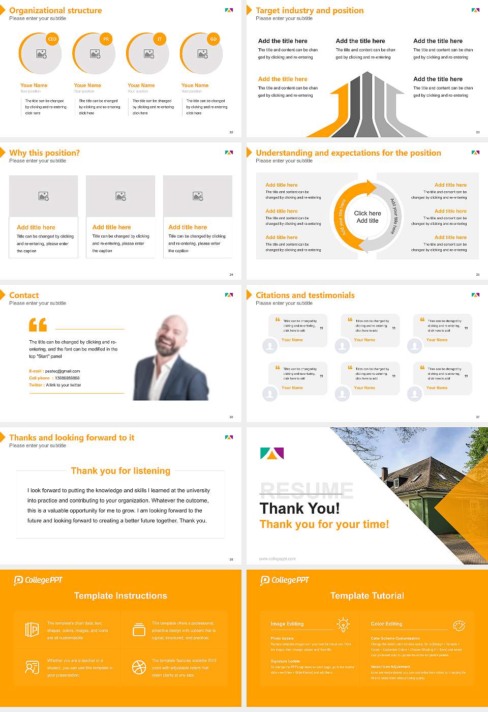 Augustana University Neuendettelsau Resume PPT Template16:9 ratio PPT effect preview image4