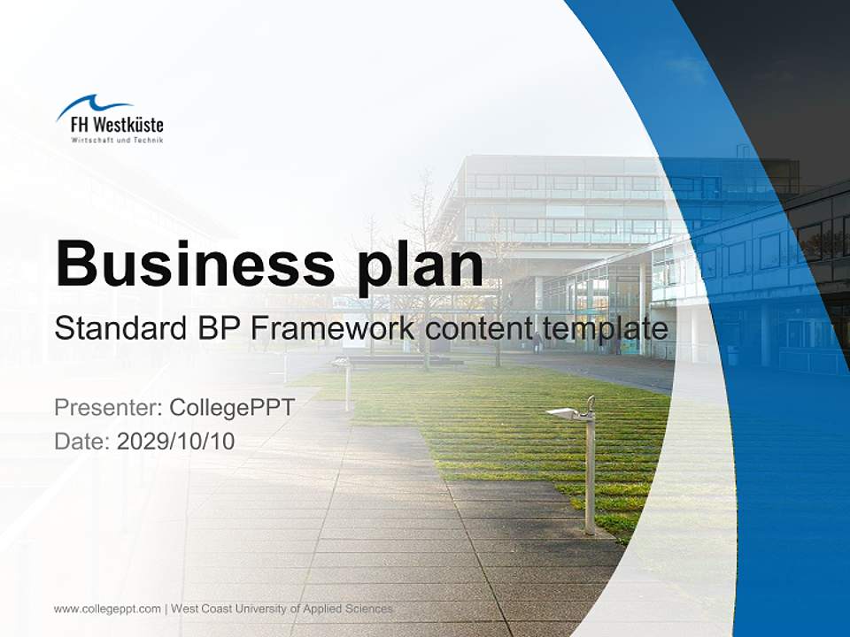 West Coast University of Applied Sciences Competition/Entrepreneurship Contest PPT Template4:3 ratio PPT effect preview image9