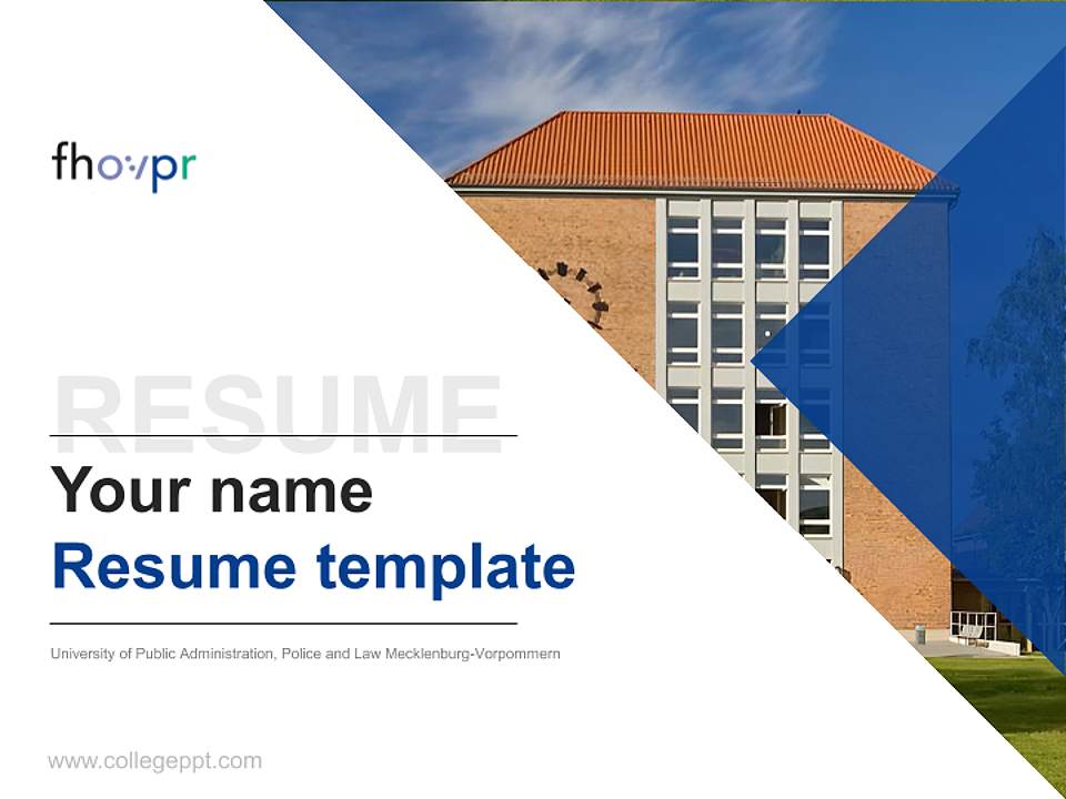 University of Public Administration, Police and Law Mecklenburg-Vorpommern Resume PPT Template4:3 ratio PPT effect preview image5