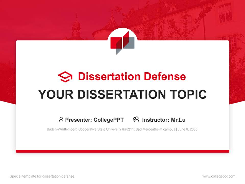 Baden-Württemberg Cooperative State University – Bad Mergentheim campus Graduation Thesis Defense PPT Template4:3 ratio PPT effect preview image7