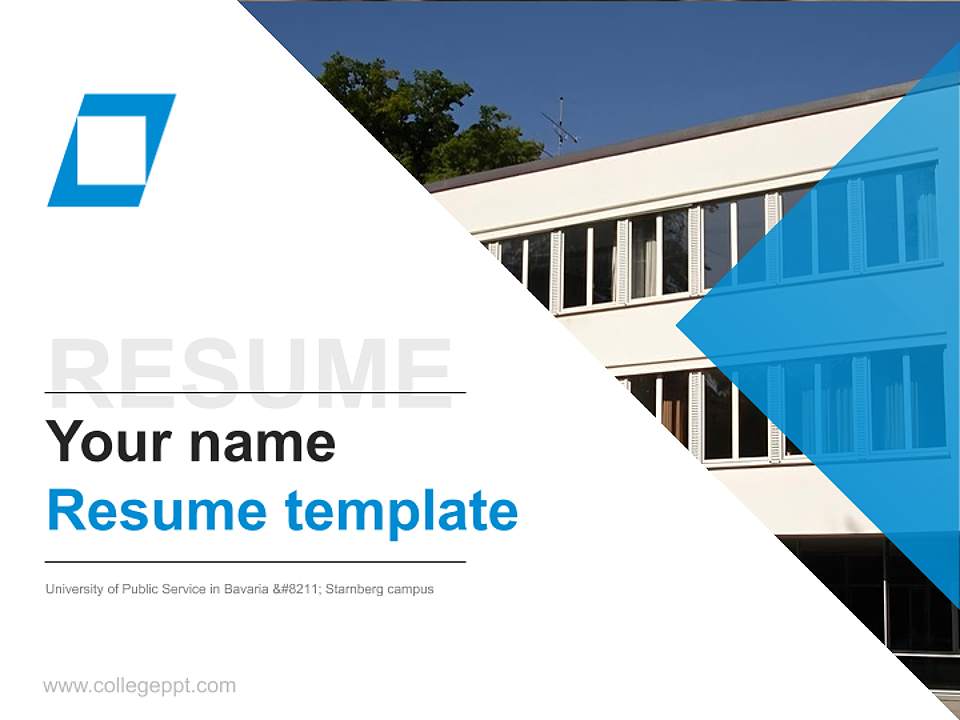 University of Public Service in Bavaria – Starnberg campus Resume PPT Template4:3 ratio PPT effect preview image5