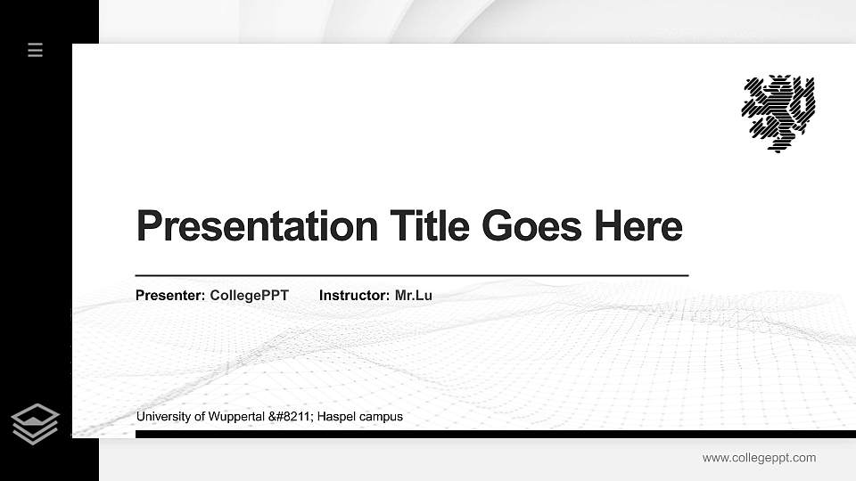 University of Wuppertal – Haspel campus Thesis Proposal/Graduation Defense PPT Template16:9 ratio PPT effect preview image