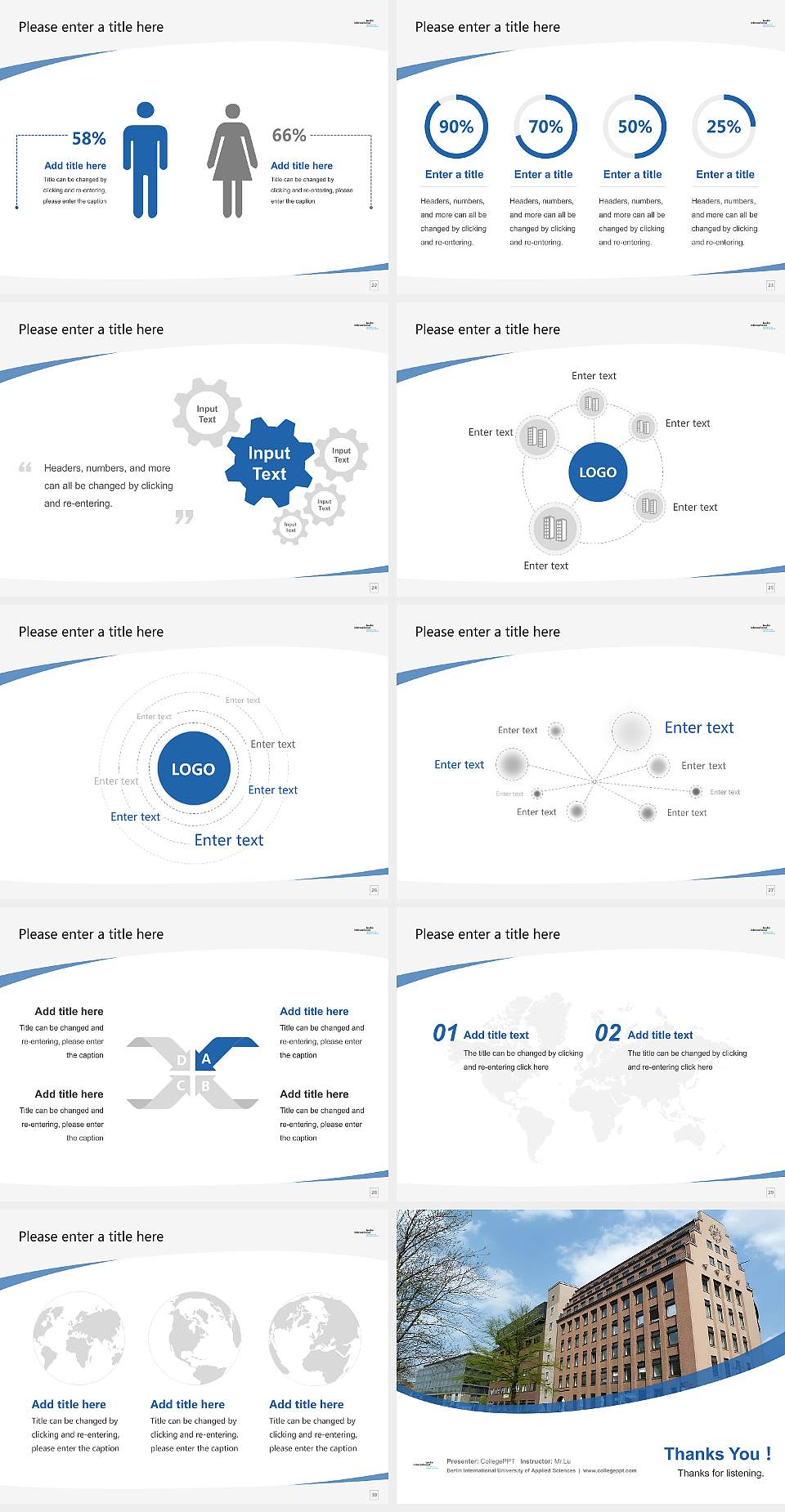 Berlin International University of Applied Sciences Course/Courseware Creation PPT Template4:3 ratio PPT effect preview image4