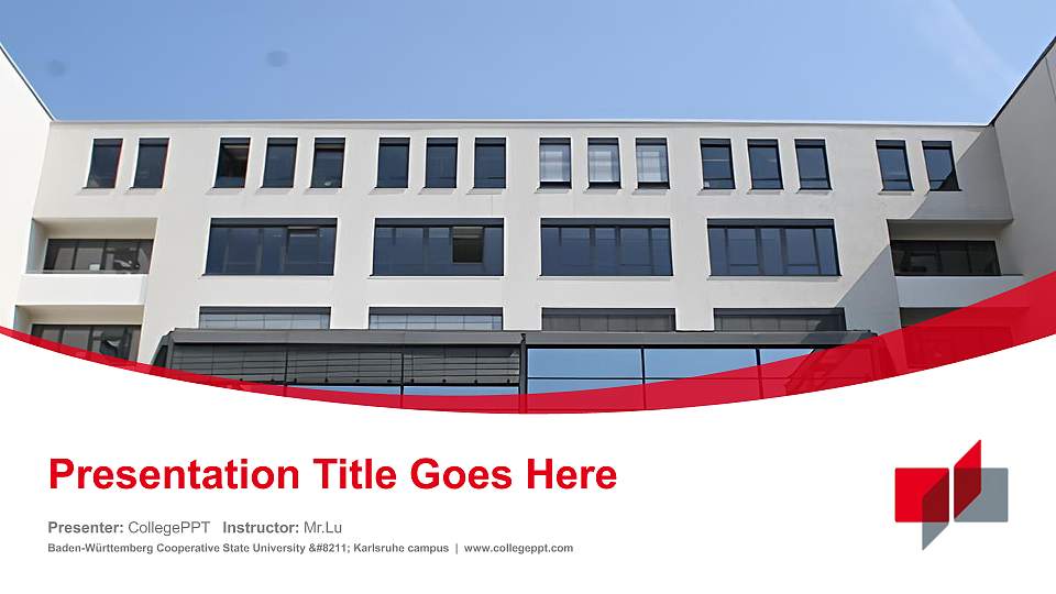 Baden-Württemberg Cooperative State University – Karlsruhe campus Course/Courseware Creation PPT Template16:9 ratio PPT effect preview image