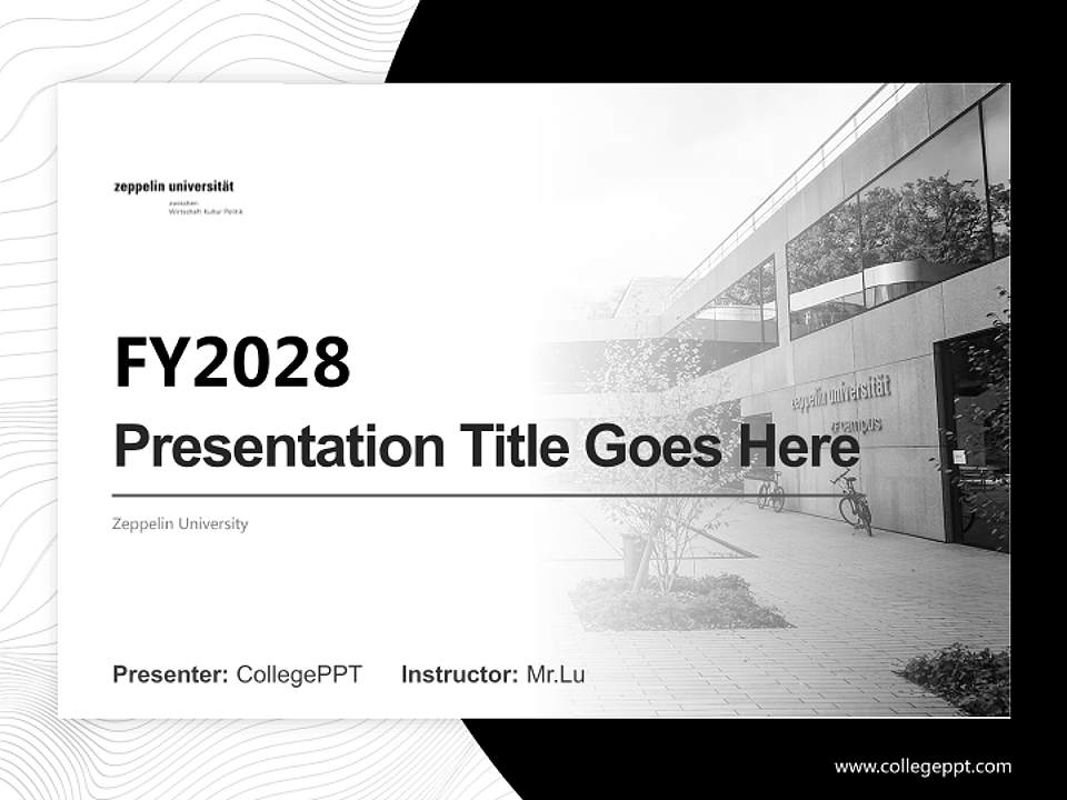 Zeppelin University Academic Presentation/Research Findings Report PPT Template4:3 ratio PPT effect preview image5