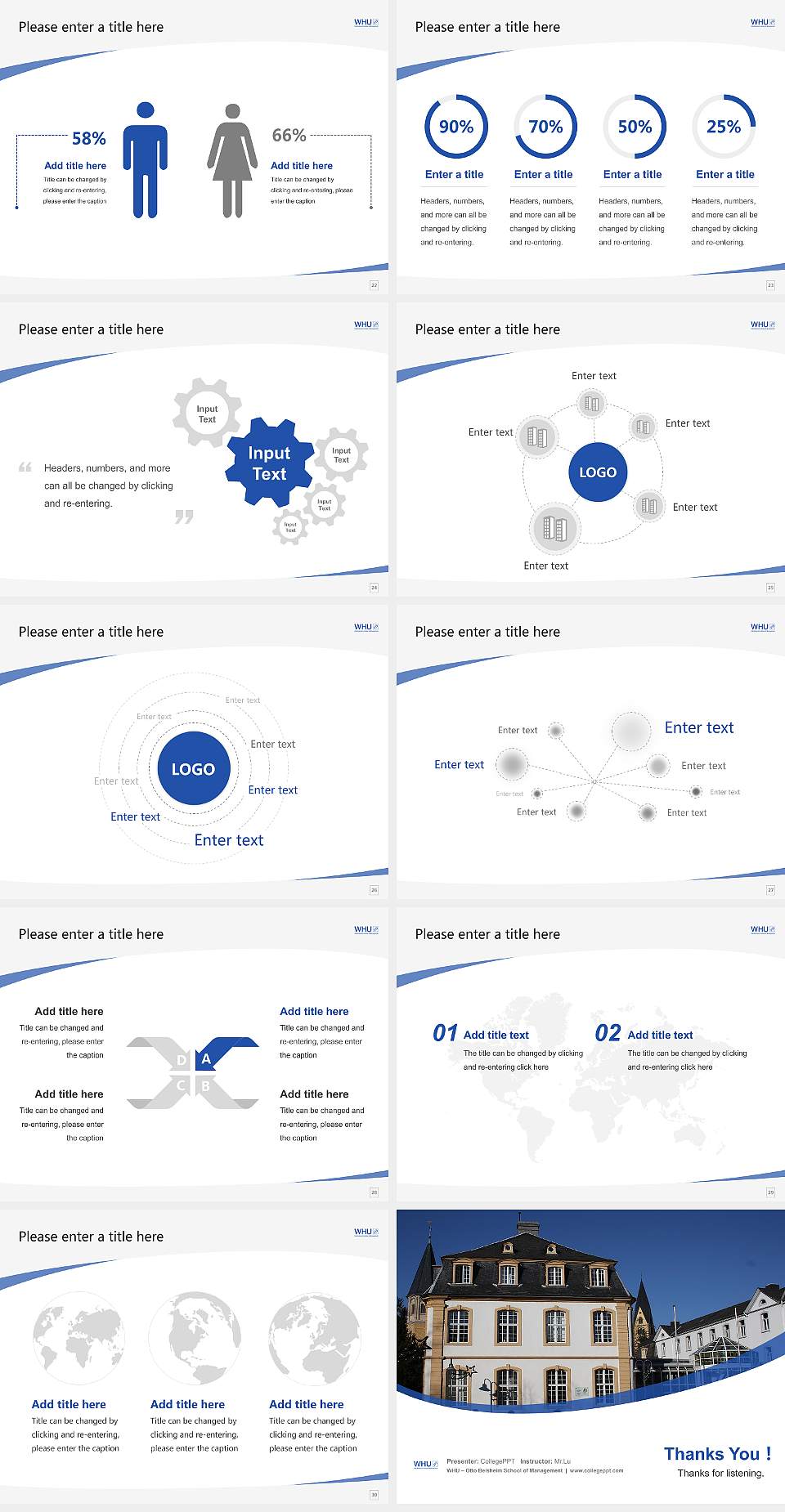 WHU – Otto Beisheim School of Management Course/Courseware Creation PPT Template4:3 ratio PPT effect preview image4