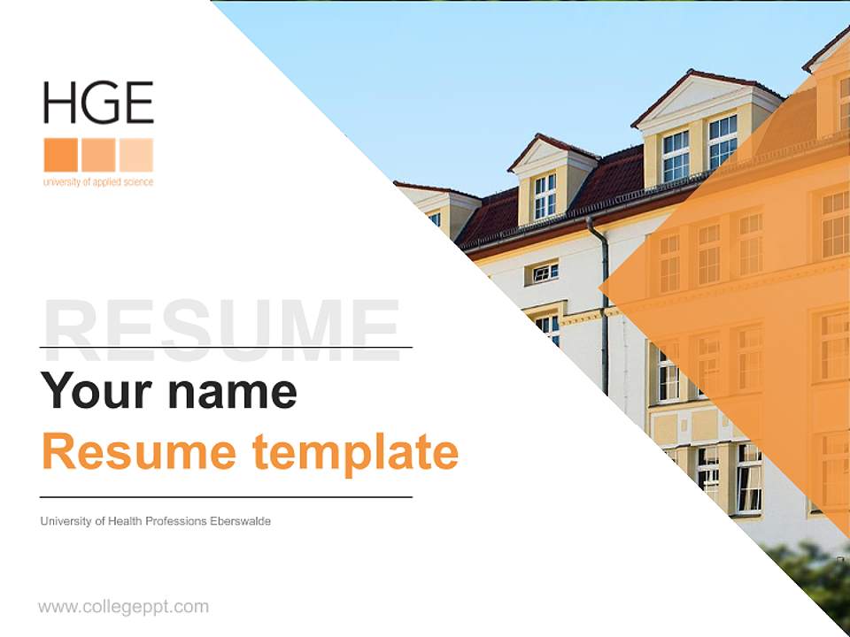 University of Health Professions Eberswalde Resume PPT Template4:3 ratio PPT effect preview image5